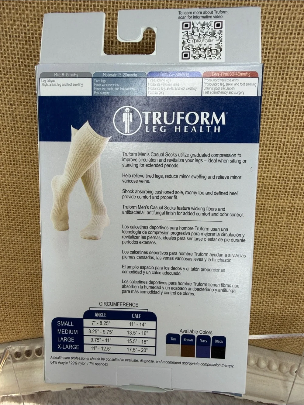 TruForm Men's Casual Compression Socks - Black
